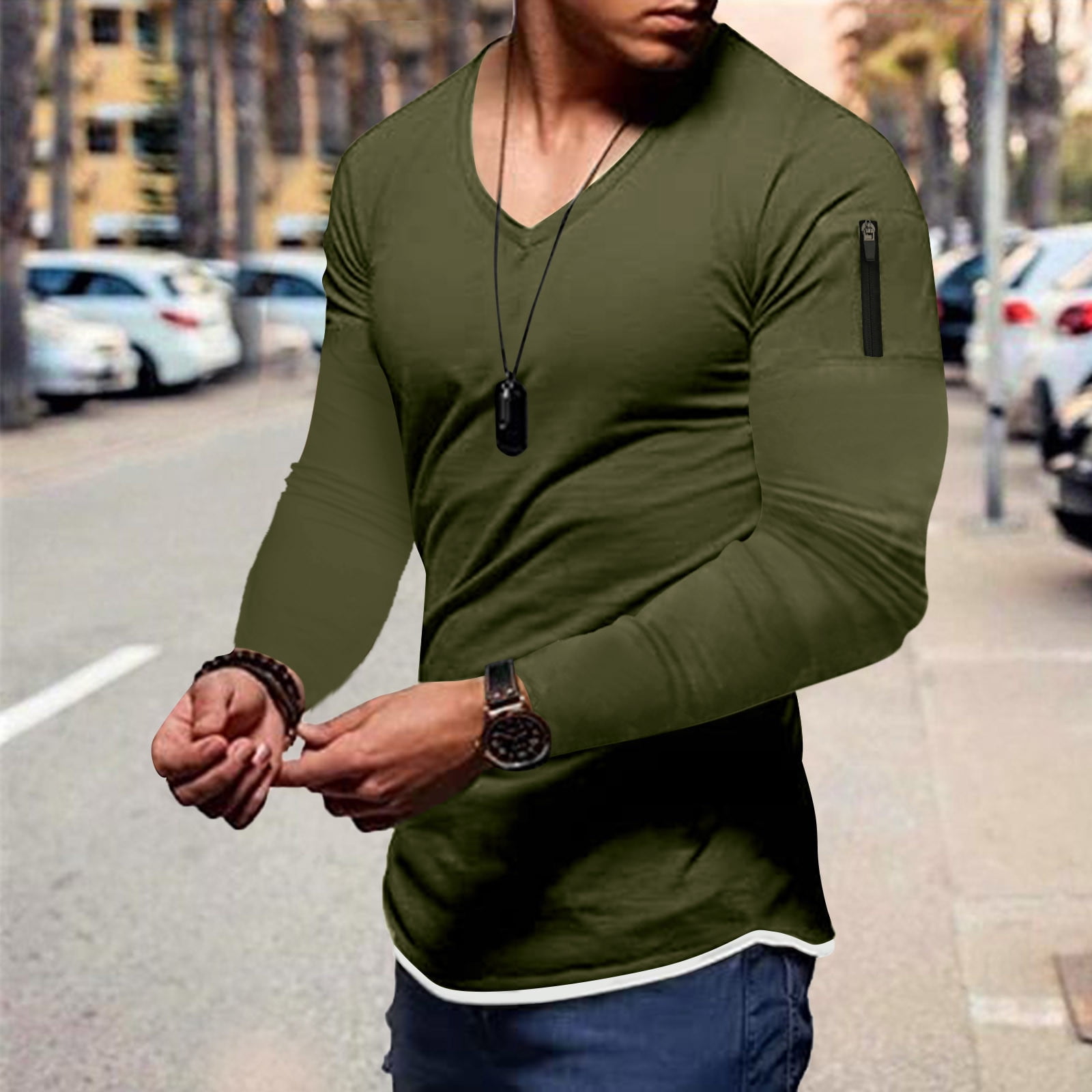 FRXSWW Mens Solid Color Blouse Long Sleeves Pullover Casual T Shirts for Men Outdoor Activewear Leisure Sports Fitness Tops, Women's, Size: 2XL, Gray
