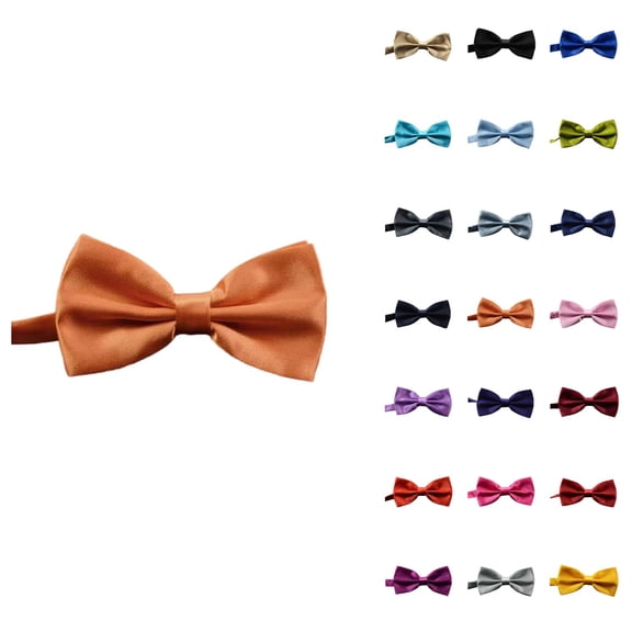 Men's Solid Color Bow Tie, Adjustable Length Satin Bowtie for Wedding & Formal Events, Elegant Fashion Accessory for Men and Boys