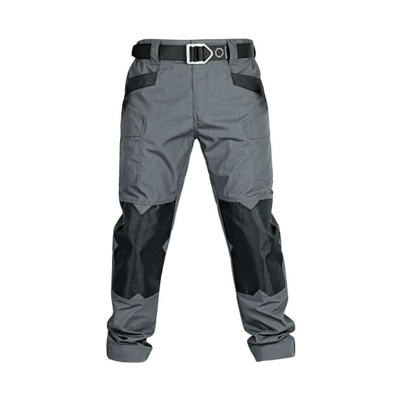 Men's Solid Color Camouflage Tactical Work Pants with Multi-Pocket Design, Rip-Resistant Fabric for Outdoor Activities and Casual Wear (Durable & Functional),Gray 2XL