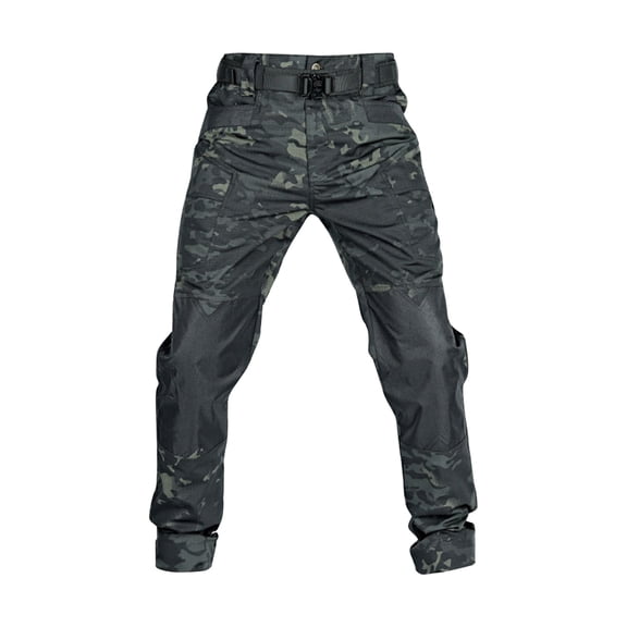 Men's Solid Color Camouflage Tactical Work Pants with Multi-Pocket Design, Rip-Resistant Fabric for Outdoor Activities and Casual Wear (Durable & Functional),Multicolor L