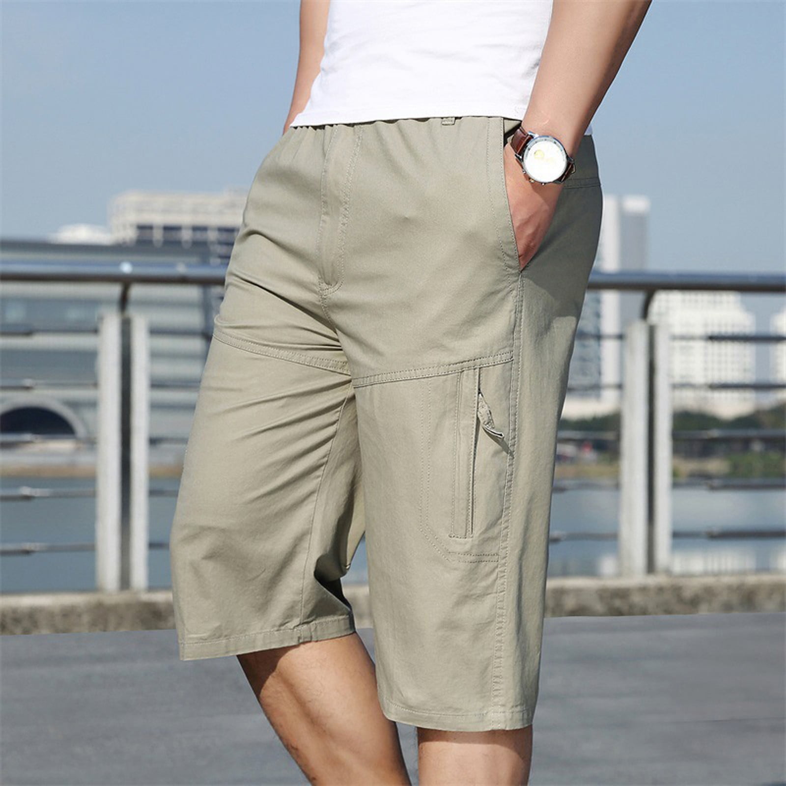 Men s Solid Color Cargo Shorts Men Summer Casual Short Pants Zipper Pockets Gym Shorts Outdoor Workout Shorts Walmart