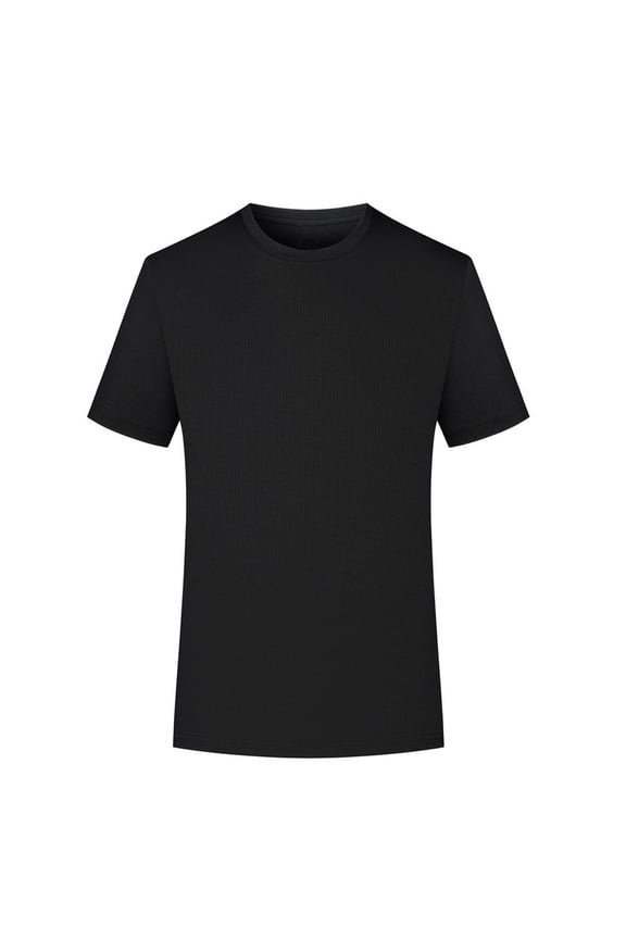 Men's Solid Color Casual Athletic T-Shirt with Moisture-Wicking Fabric for Sports and Everyday Wear