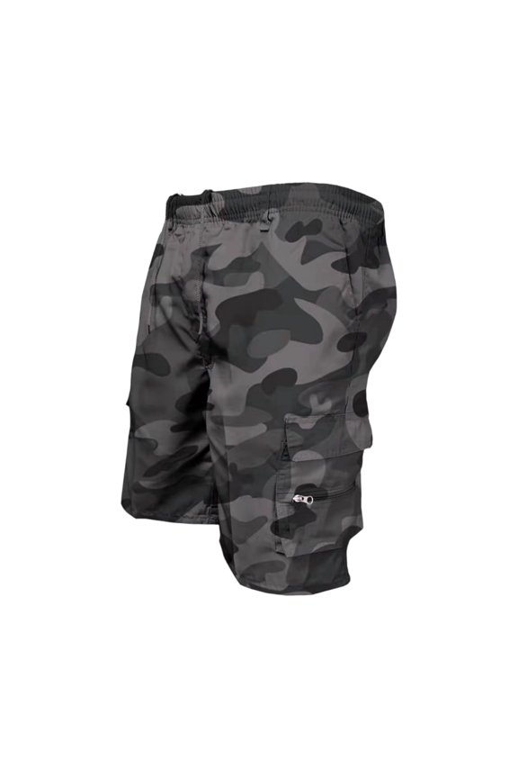 Men's Solid Color Casual Five-Pocket Loose Fit Shorts, Multi-Pocket Outdoor Sports Shorts for Hiking, Training, and Everyday Casual Use,Dark Gray,XL