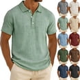 thumbnail image 1 of Men's Solid Color Casual Long Sleeve Button Up Collar Shirt Top for Business Office Work Travel Modern Fashion Essential | AESTIVO,Army Green 2XL, 1 of 9