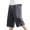 thumbnail image 1 of Men's Solid Color Casual Loose Fit Straight Leg Shorts with Elastic Waistband, 1 of 5