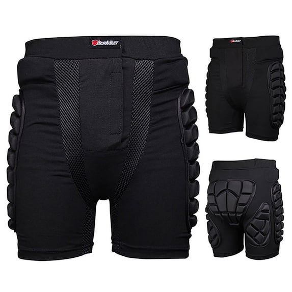 Men's Solid Color Casual Protection Outdoor Ski Motorcycle Riding Armor Breathable Shorts Pants