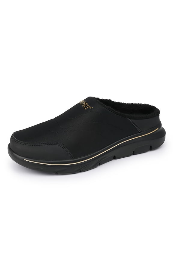 Men's Solid Color Casual Slip-On Shoes, Pull On Design with Lining for Extra Warmth and Comfort/Comfortable Sneakers
