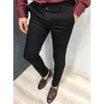thumbnail image 1 of Men's Solid Color Casual Tappered Formal Pants, 1 of 8