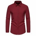 thumbnail image 1 of Men's Solid Color Classic Dress Shirts - Long Sleeve Stretch Wrinkle-Free Formal Business Casual Button Down Shirts, 1 of 7