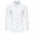 thumbnail image 1 of Men's Solid Color Classic Dress Shirts - Long Sleeve Stretch Wrinkle-Free Formal Business Casual Button Down Shirts, 1 of 7