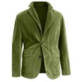 thumbnail image 1 of Men's Solid Color Corduroy Warm Pocket Suit Jacket Cardigan for Casual and Formal Occasions, Men's Casual Suit with Comfort Fit and Stylish Design,Green,L, 1 of 6