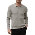 thumbnail image 1 of Men's Solid Color Crewneck Sweater, Soft Cotton Blend Long Sleeve Knit Pullover, Lightweight Casual Winter Thermal Top for Business, Office, Daily Wear, 1 of 7