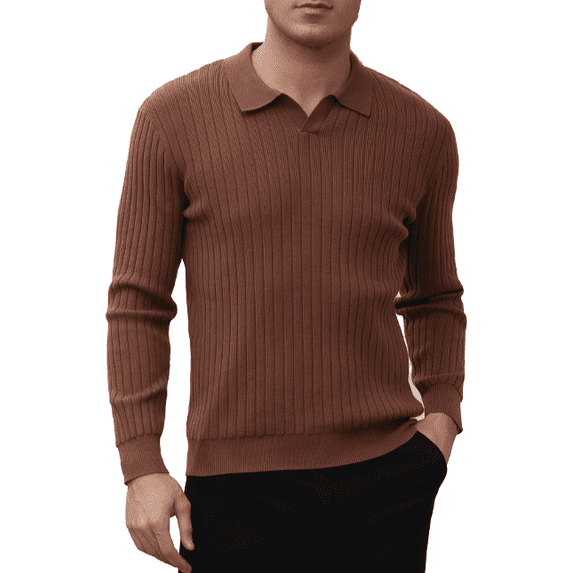 Men's Solid Color Crewneck Sweater, Soft Cotton Blend Long Sleeve Knit Pullover, Lightweight Casual Winter Thermal Top for Business, Office, Daily Wear