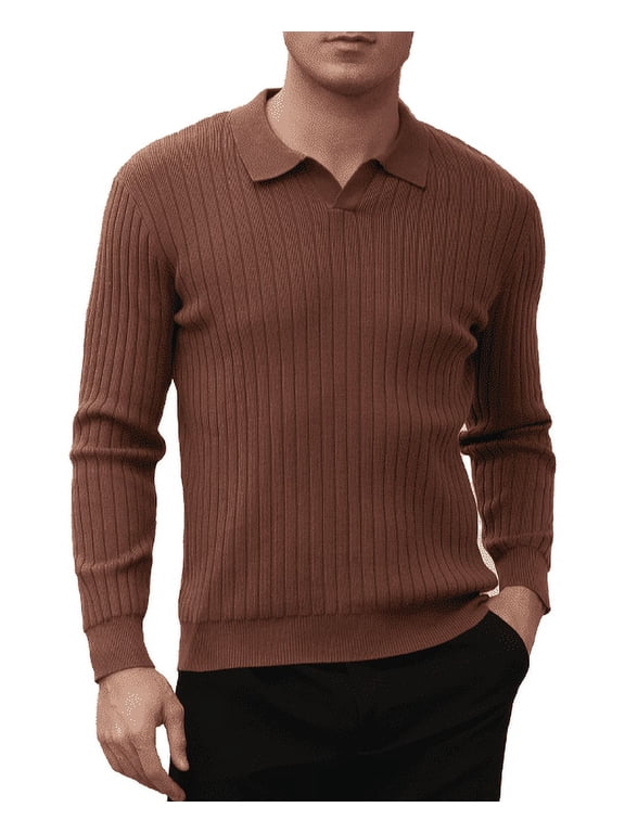 Men's Solid Color Crewneck Sweater, Soft Cotton Blend Long Sleeve Knit Pullover, Lightweight Casual Winter Thermal Top for Business, Office, Daily Wear