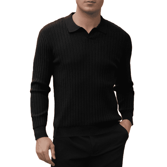 Men's Solid Color Crewneck Sweater, Soft Cotton Blend Long Sleeve Knit Pullover, Lightweight Casual Winter Thermal Top for Business, Office, Daily Wear