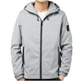 thumbnail image 1 of Men's Solid Color Design Zipper Pocket With Velvet Long Sleeved Hooded Casual Jacket, 1 of 8