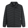 thumbnail image 1 of Men's Solid Color Diagonal Striped Stand Collar Cotton Jacket, 1 of 3