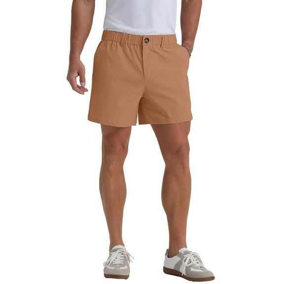 Men's Solid Color Drawstring Jogger Shorts, Casual Workout Shorts with Breathable Fabric & Elastic Cuffs ,Brown M