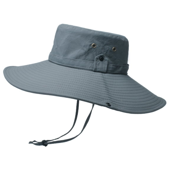 Men's Solid Color Extra Wide Brim Fisherman Hat, Sun Protection Cap for Summer Hiking Outdoor Activities, Gift(One Size,Dark Gray)