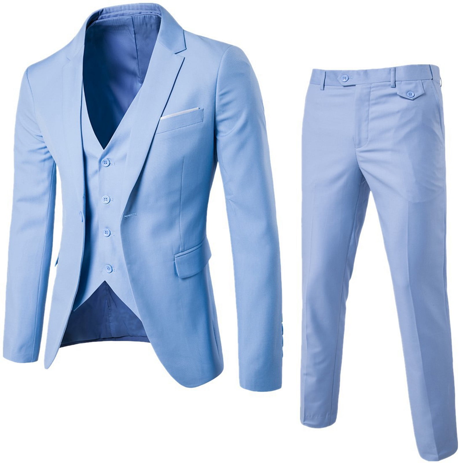 Men's Solid Color Fashion Casual Party Dress Up Suit Jacket Vest Pants Three Pieces - Walmart.com men-s-solid-color-fashion-casual-party-dress-up-suit-jacket-vest-pants-three-pieces-walmart-com
