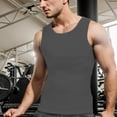 thumbnail image 1 of Men's Solid Color Fitted Mesh Elastic Stretch Workout Tank Top for Gym and Casual Wear, 1 of 3