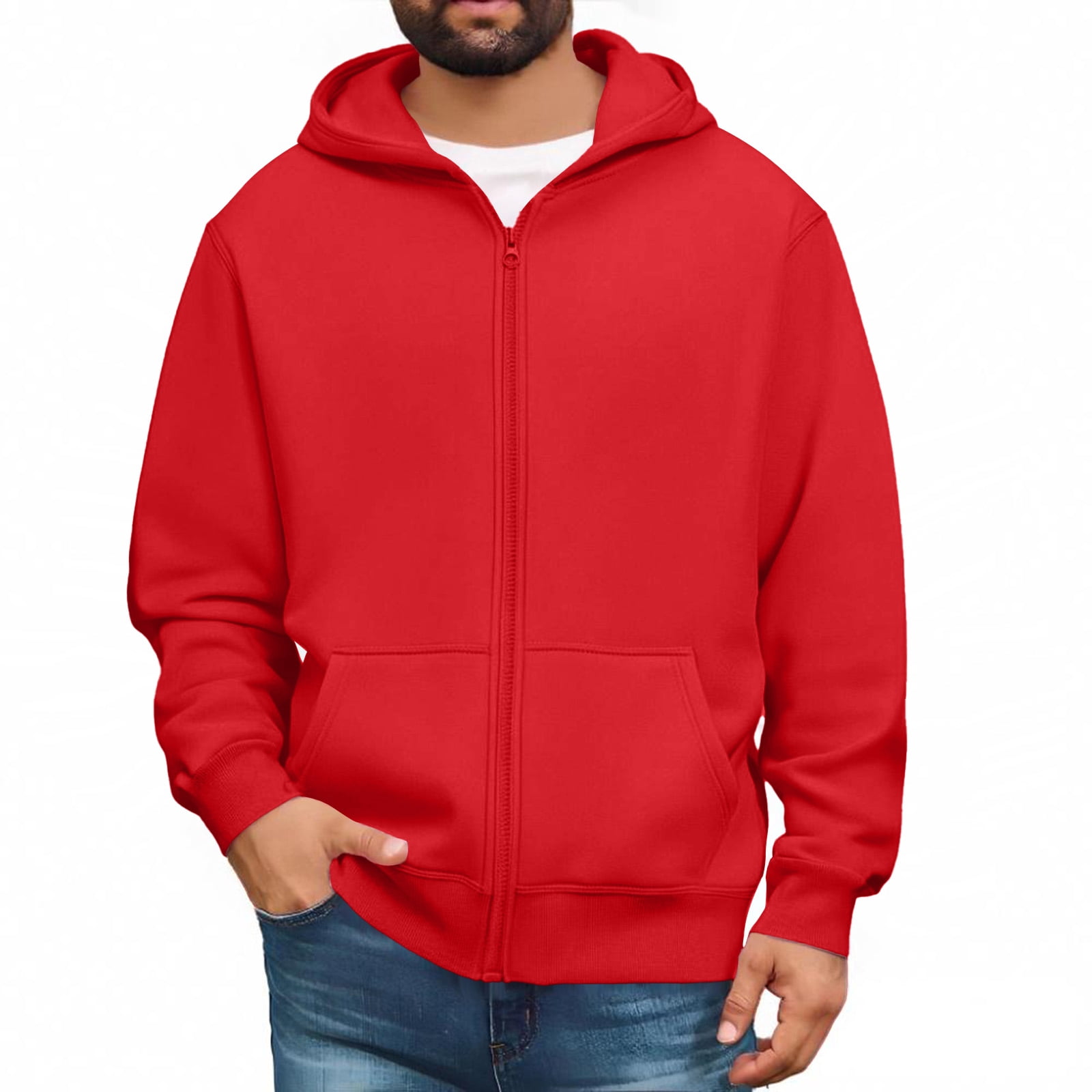 Blue 84 Nebraska Cornhuskers Men’s Full Zip Hoodie – Twill Applique Team Color Hooded Sweatshirt - View #3