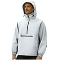 thumbnail image 1 of Men's Solid Color Half Zip Waterproof Jacket Long Sleeve Loose Lightweight Casual Hooded, 1 of 7