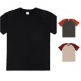 thumbnail image 1 of Men's Solid Color Heavy Shoulder T Shirt Pure Matching Color Loose Short Sleeve Raglan Contrast T Shirt Packs of The Shirts Men XXL, 1 of 3