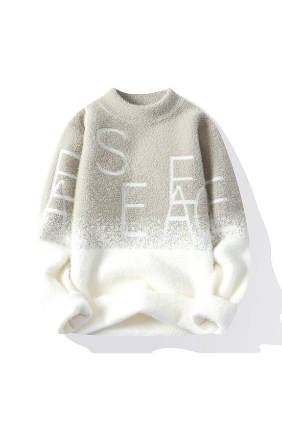 Men's Solid Color Heavyweight Round Neck Thermal Underwear Sweater