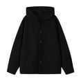 thumbnail image 1 of Men's Solid Color Hooded Cardigan Loose Casual Button Down Long Sleeve Hooded Sweater, 1 of 7