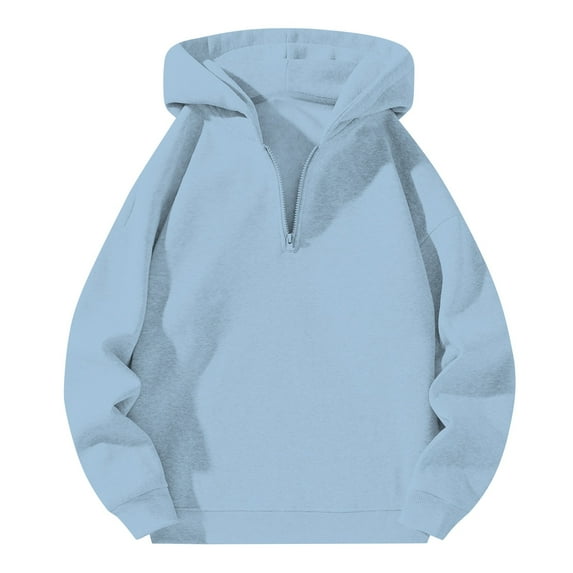 Men's Solid Color Hooded Sweatshirt Long Sleeve Casual Pullover Top for Autumn Winter Season