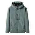 Men's Solid Color Jacket Zipper Windproof Drawstring Stitching Hooded