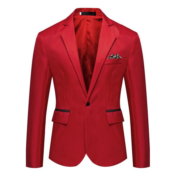 Men's Plus Size Lapel Collar Long Sleeve Denim Blazer