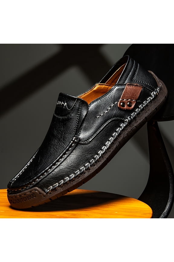 Men's Solid Color Lightweight Fashion Shoes - Synthetic Upper, EVA Lining, Rubber Sole, Cloth Insole, Round Toe, Comfortable All Seasons, Casual Street Style Slip-Ons - Suitable for Parties