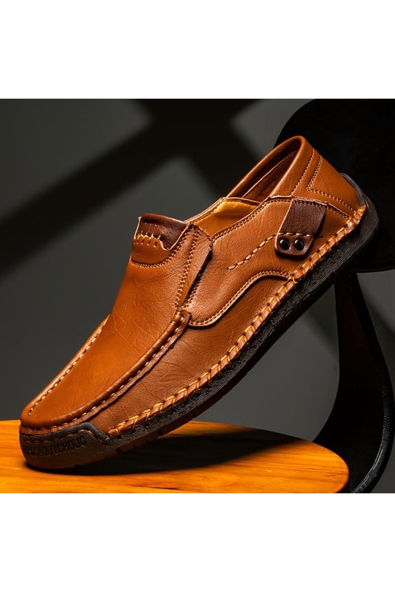 Men's Solid Color Lightweight Fashion Shoes - Synthetic Upper, EVA Lining, Rubber Sole, Cloth Insole, Round Toe, Comfortable All Seasons, Casual Street Style Slip-Ons - Suitable for Parties