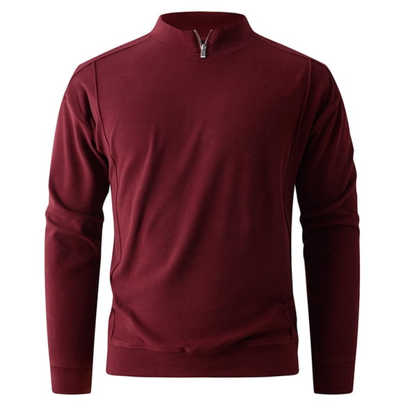 Men's Solid Color Long Sleeve Casual Fashion Warm Knitted Sweater Rong Top Outdoor Basic Pullover Workout Winter Clothing
