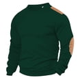 thumbnail image 1 of Men's Solid Color Long Sleeve Pullover Top Big and Tall with Drawstring Twill Round Neck Base Layer, 1 of 9