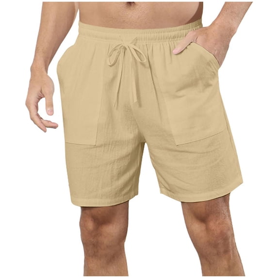 Men's Solid Color Loose Casual Sports Capris Shorts Half Shorts Pants Soft Leggings High Waist