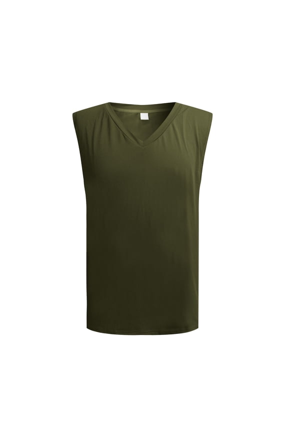 Men's Solid Color Loose V-Neck Vest - Casual/Outdoor Style, All Season, Polyester, True to Size, Easy to Collocate with Tops, S-XXXL Sizes