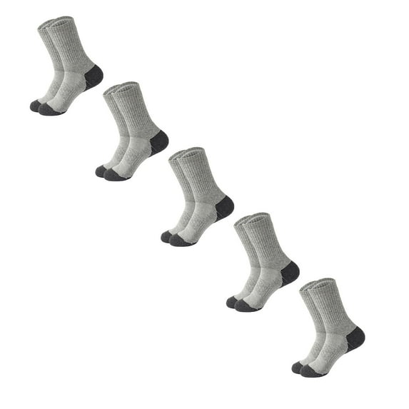 Men's Solid Color Medium Crew Socks, All Season Casual Soft Socks for Daily Wear, Comfortable Ankle Socks for Work, Sports and Leisure Activities, 5-Pack Basic Socks for Men - Black