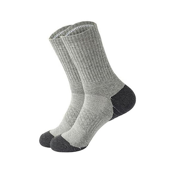 Men's Solid Color Medium Crew Socks, All Season Casual Soft Socks for Daily Wear, Comfortable Ankle Socks for Work, Sports and Leisure Activities, Multi-Pack Basic Socks for Men - Grey