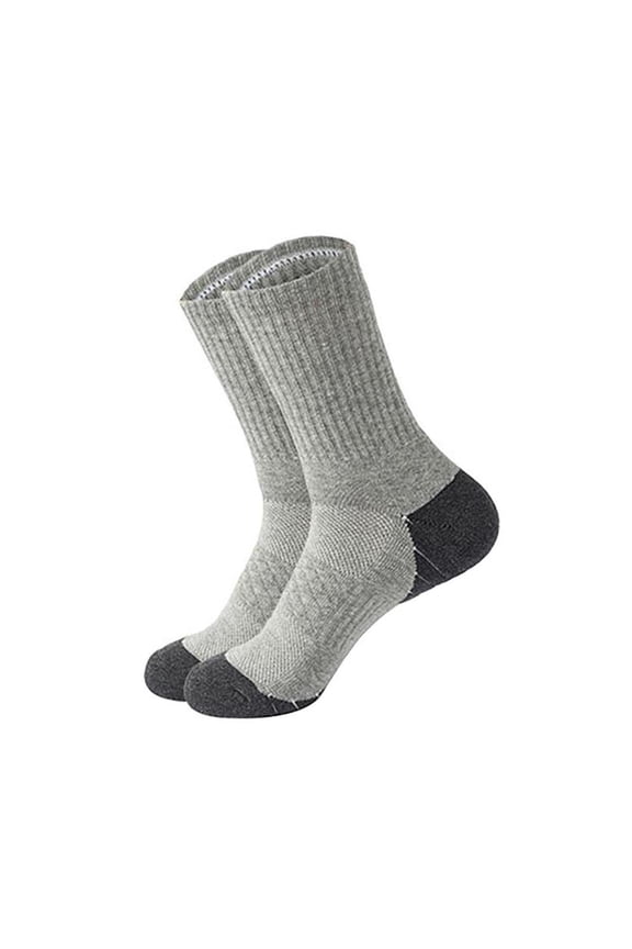 Men's Solid Color Medium Crew Socks, All Season Casual Soft Socks for Daily Wear, Comfortable Ankle Socks for Work, Sports and Leisure Activities, Multi-Pack Basic Socks for Men - Grey