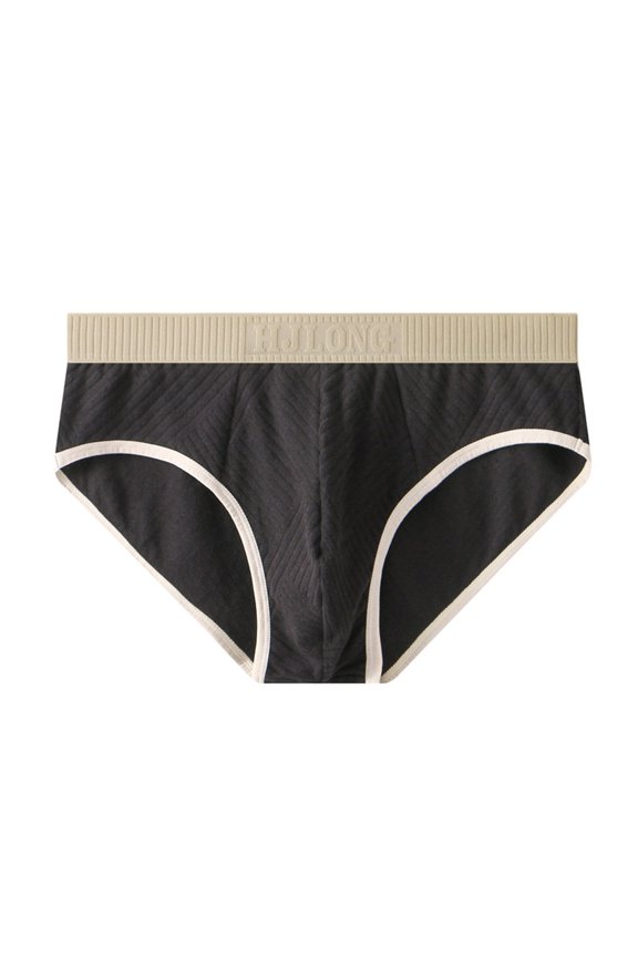 Men's Solid Color Mid Rise U-Size Triangle Underwear for Everyday Comfort and Support Black L