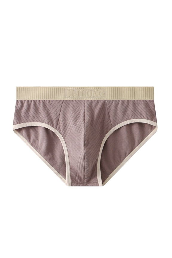 Men's Solid Color Mid Rise U-Size Triangle Underwear for Everyday Comfort and Support Coffee M