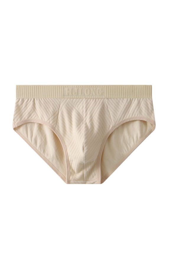 Men's Solid Color Mid Rise U-Size Triangle Underwear for Everyday Comfort and Support Yellow M