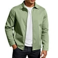 thumbnail image 1 of Men's Solid Color Notch Lapel Lightweight Casual Jacket Outdoor Autumn Coat Comfortable Stylish Versatile, 1 of 9