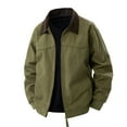 thumbnail image 1 of Men's Solid Color Outdoor Sports Casual Jacket with Pocket & Zipper, Green, Size XXL, 1 of 5