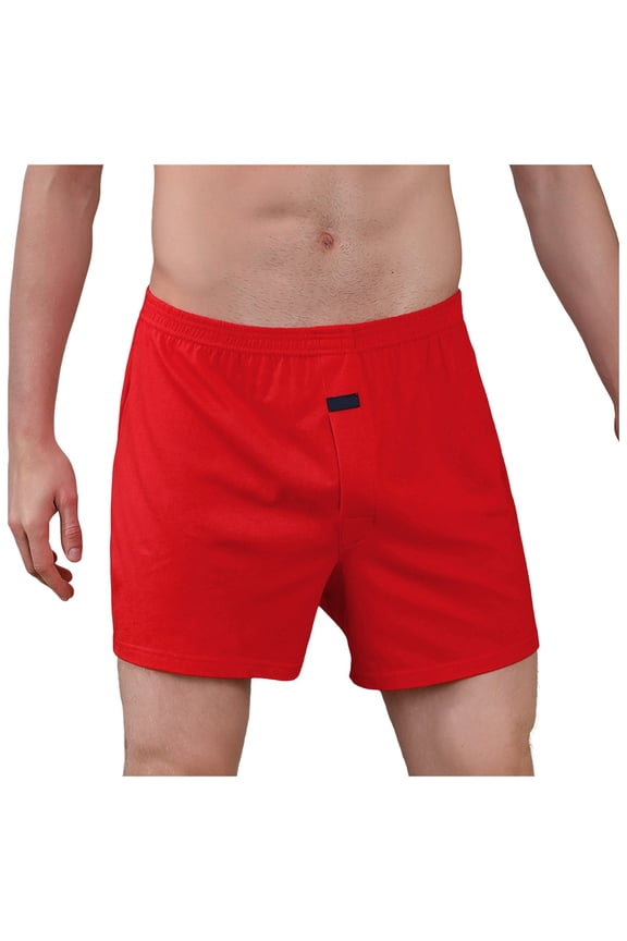 Men's Solid Color Pants Loose European And N Underwear Home Casual Shorts Men Underwear Comfort Fit Everyday Wear Red M