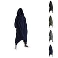 thumbnail image 1 of Men's Solid Color Personality Dark Style Full Body Zipper Long Hooded Sweater Jacket Men Cotton Hooded Sweatshirt, 1 of 8