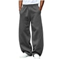 thumbnail image 1 of Men's Solid Color Pocket Drawstring Elastic Waist Casual Fashion Jogger Pants, 1 of 5